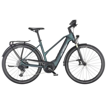 KTM MACINA SPORT 710 GX AXS - Damen E-Bike Trekking – 2023 - green purple flip matt (silver+blue)